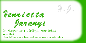 henrietta jaranyi business card