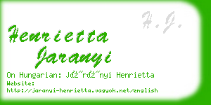 henrietta jaranyi business card